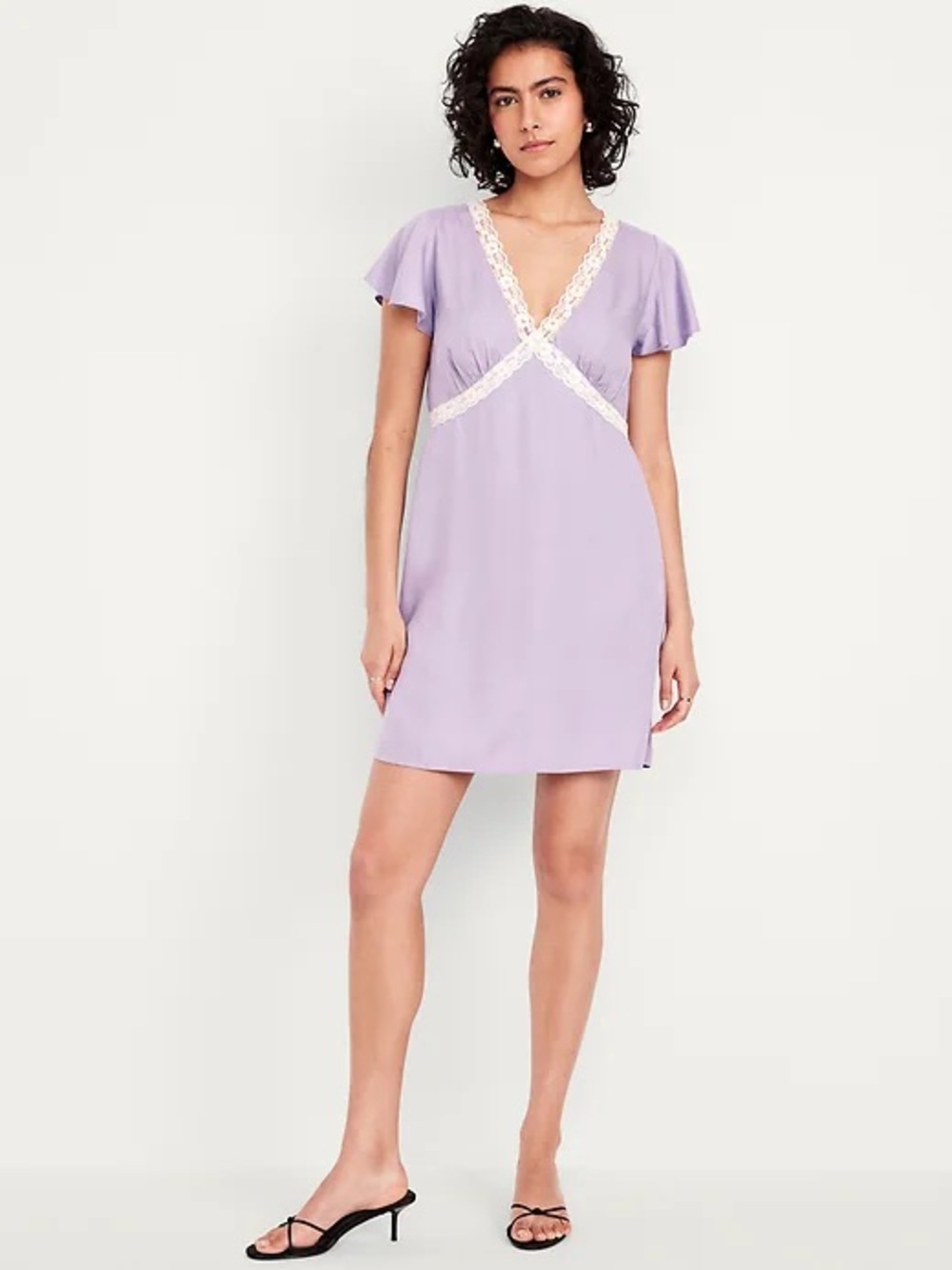 NWT Old Navy Fit & Flare Lace-Trim Mini Dress - Picture 5 of 5